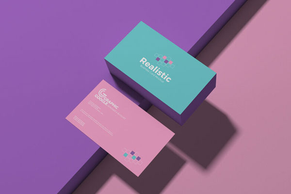 Top Side of Business Cards on the Edge of Stage FREE PSD