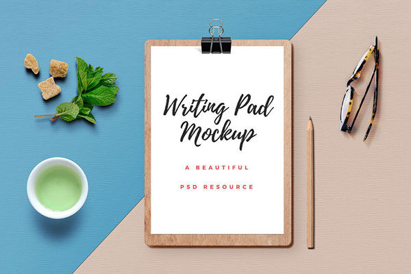 Top View Clipboard Mockup with Decorative Elements FREE PSD