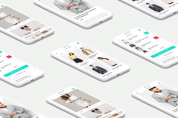Top View of a Grid of iPhone X on Monochrome Surface Mockup FREE PSD