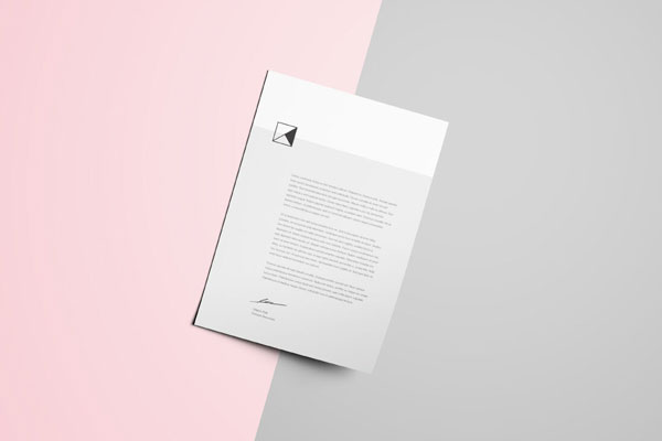 Top View of a Letter Head Mockup FREE PSD