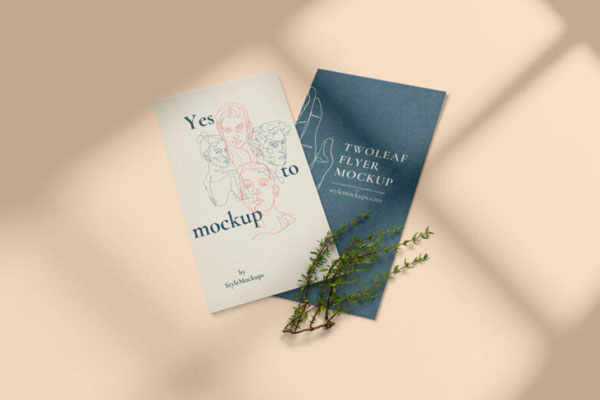 Top View of Both Sides of a Realistic Flyer Mockup FREE PSD