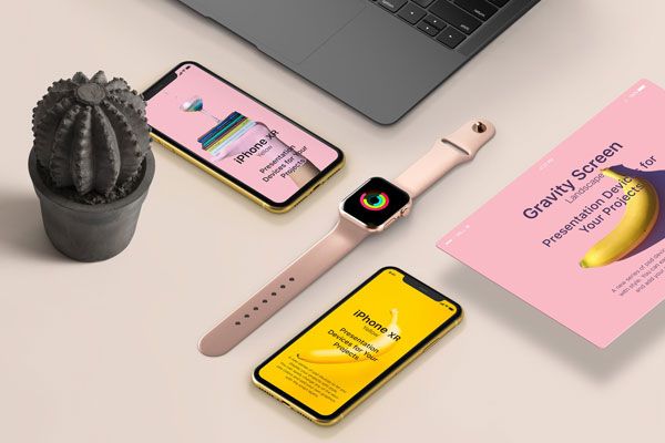 Apple Watch Series 7 PSD Mockup, Top View – Original Mockups