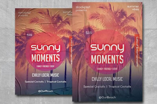 Tropical Sunny Moments Event Flyer Template FREE PSD