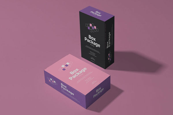 Two Box Packages Standing and Lying Down Mockup FREE PSD