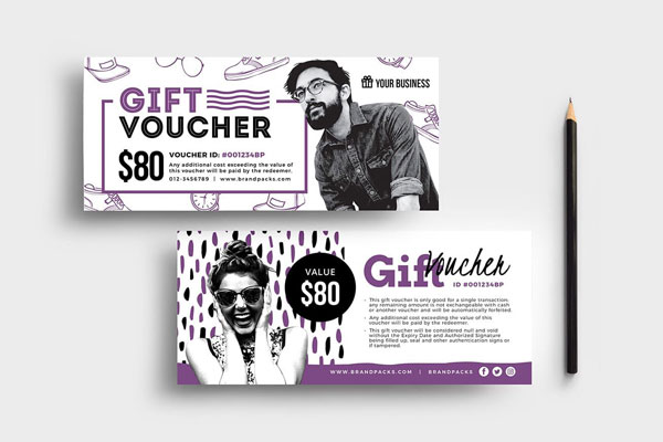 Two Minimal Gift Voucher Templates FREE PSD