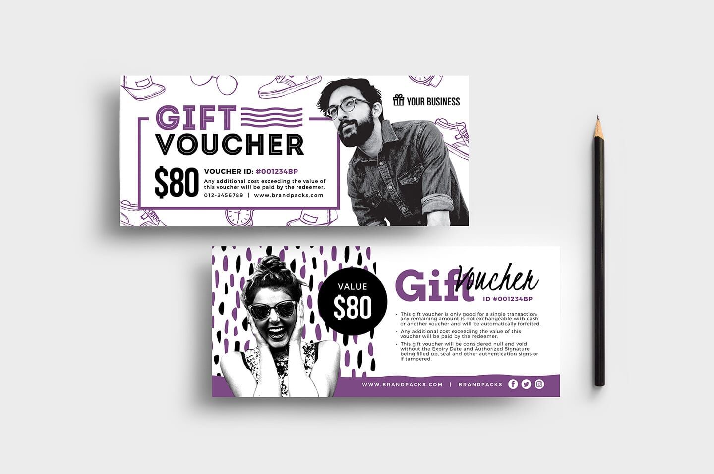 Two Minimal Gift Voucher Templates FREE PSD