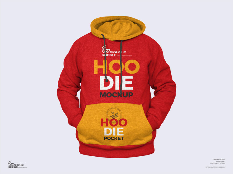 Two Mockups Featuring Front and Back Sides of Hoodie in Front View FREE PSD