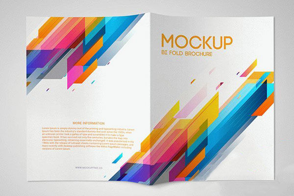 Two Mockups Featuring Opened Bifold Brochure Cover and Inner Pages FREE PSD