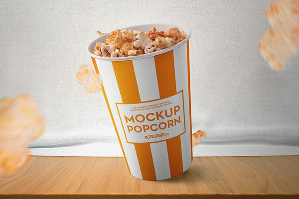 Two Mockups Featuring Popcorn Buckets FREE PSD