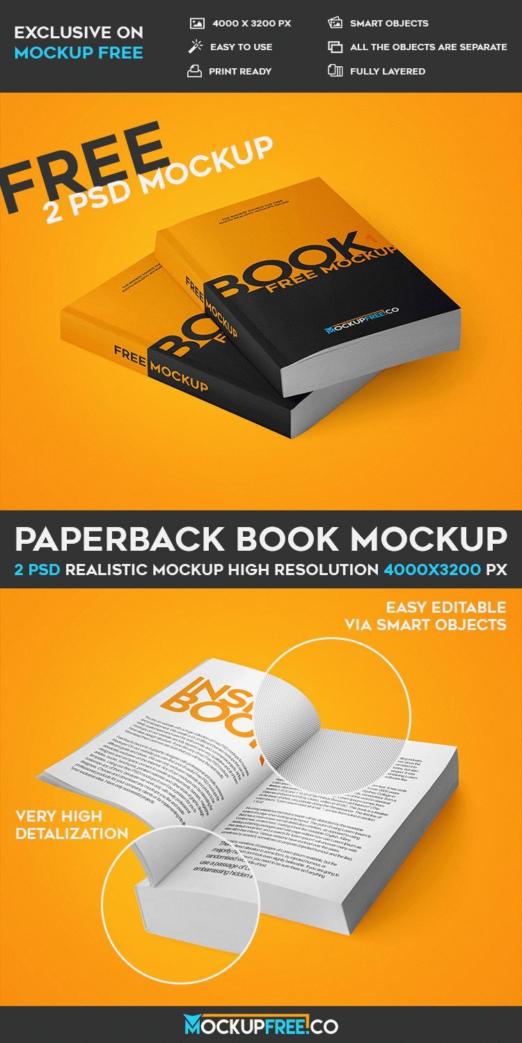 Two Mockups Of Closed And Opened Paperback Books (FREE)   Resource Boy