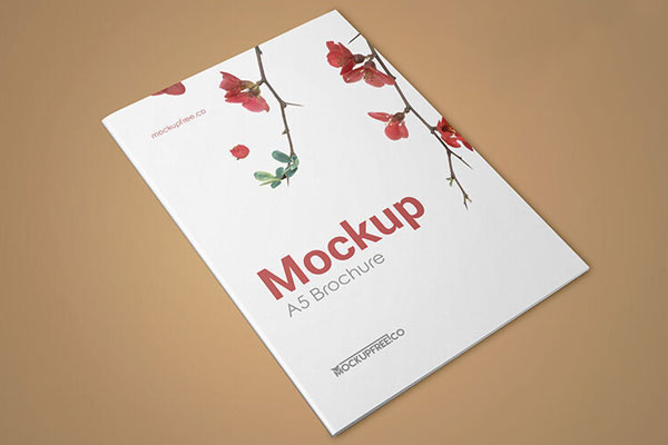 Two Mockups Showcasing A5 Brochure Cover and Inner Pages Outlook FREE PSD