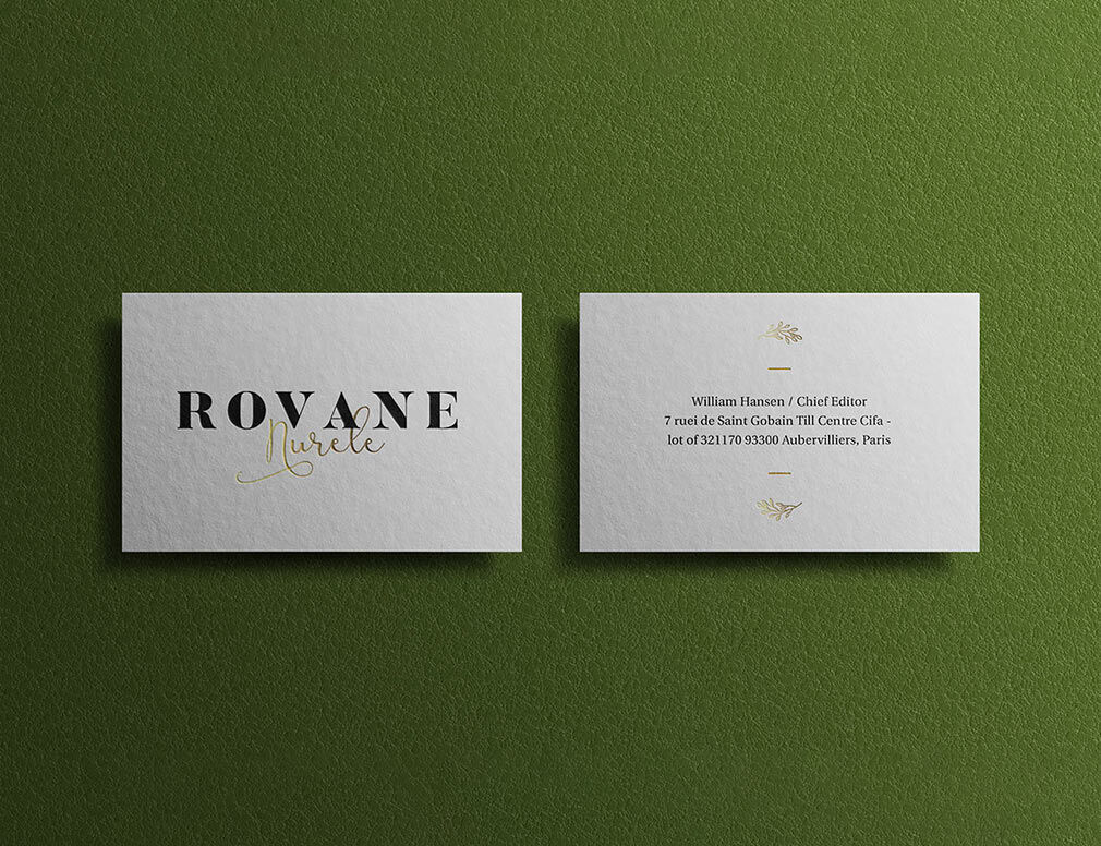 Two Mockups Showing Overhead and Front View of Business Cards FREE PSD