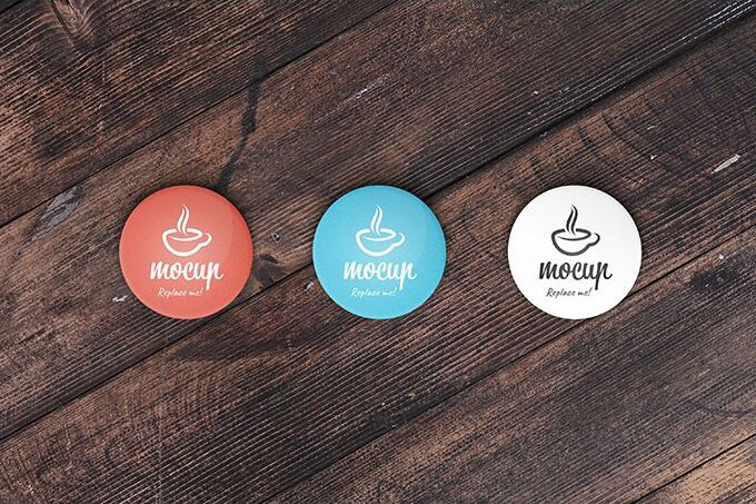 Two Sets of Button Badges Mockups Generator FREE PSD