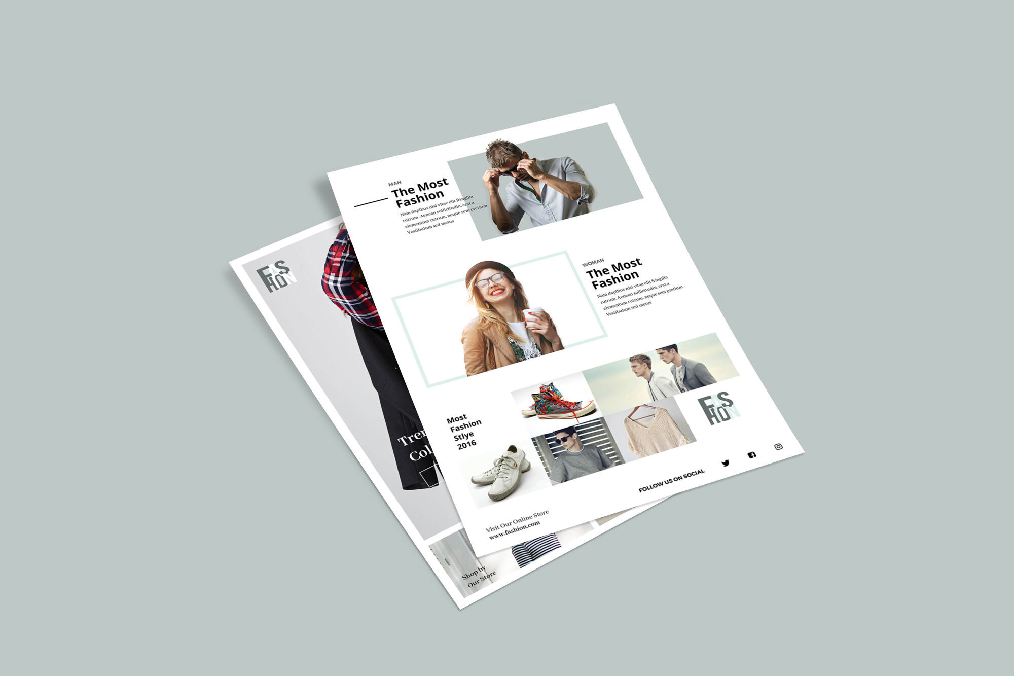 Two Standard Size Flyers Mockup For Presentation FREE PSD