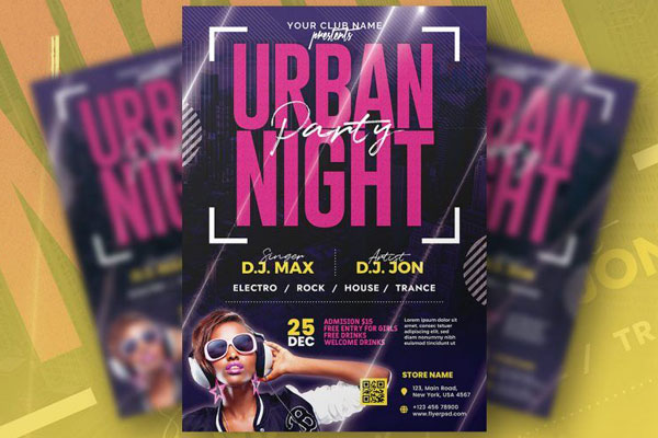 Urban Music and Club Events Flyer Template (FREE) - Resource Boy