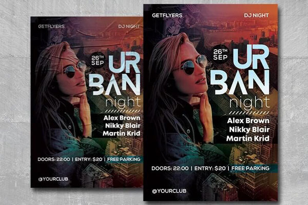 Urban Nightclub Party Flyer Template FREE PSD