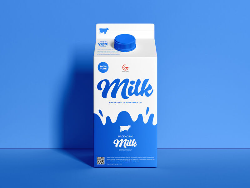 Vertical Carton Milk Packaging Mockup Free Download | Resource Boy