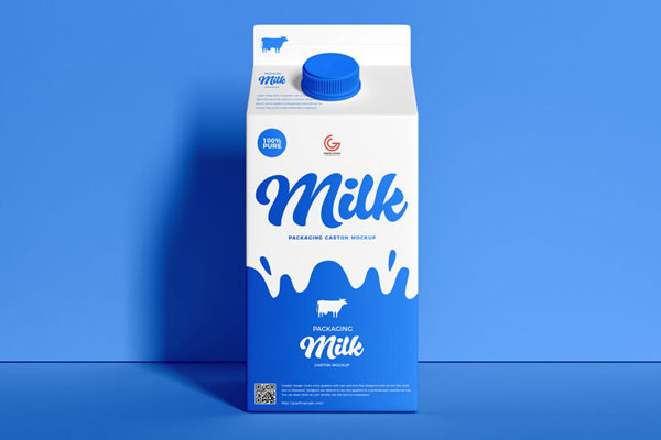 Mockup Showcasing a Full Milk Glass Bottle (FREE) - Resource Boy