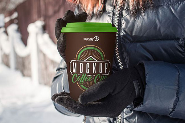 2 Hand Holding Coffee Cup Mockups in Different Views FREE PSD