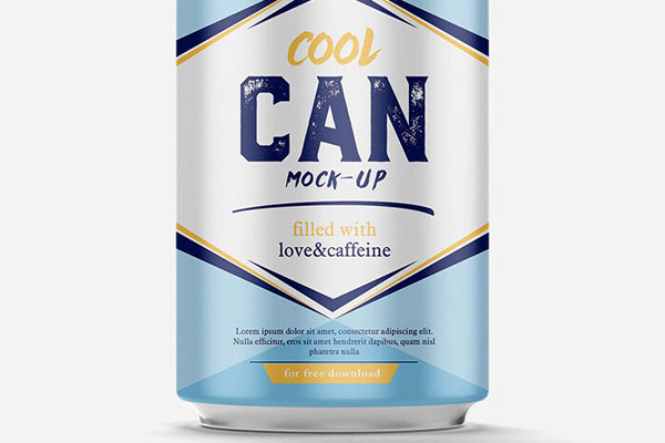 2 Metal Can Mockups in Front View FREE PSD