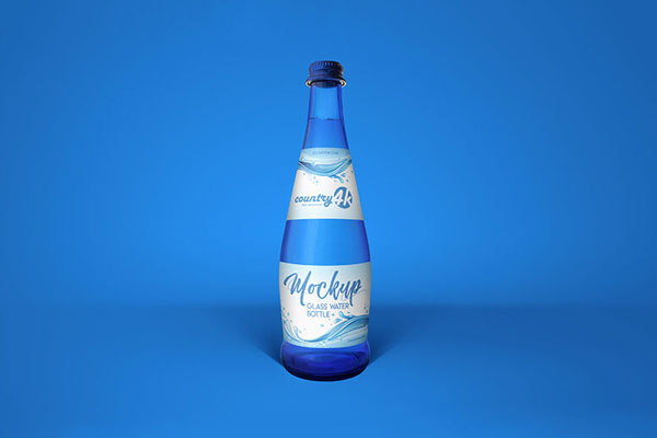 2 Mockups of Clear Glass Water Bottles FREE PSD