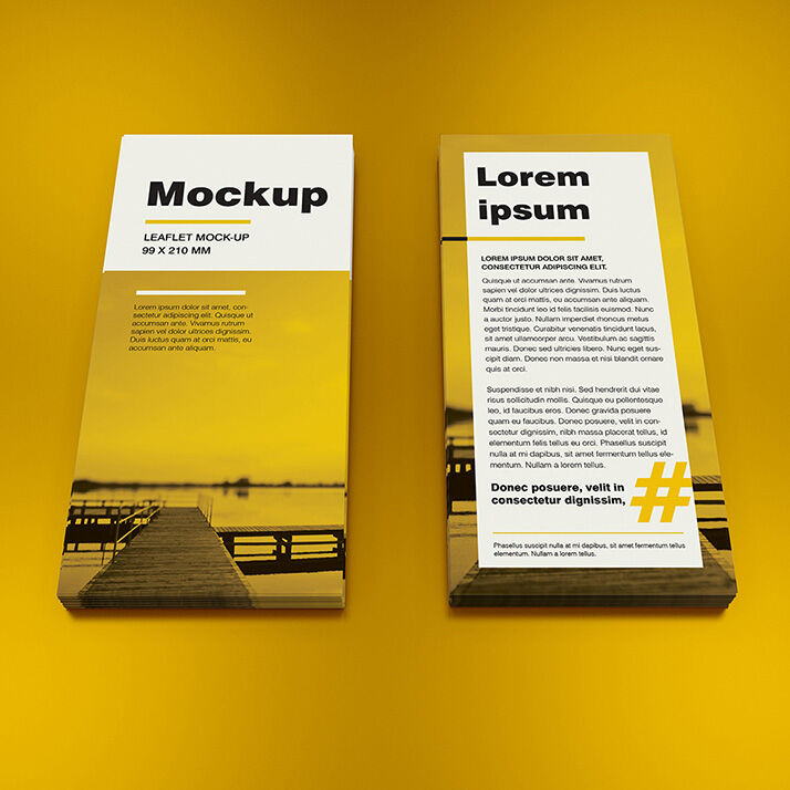 3 Mockups Featuring DL Leaflets in Holder and on Floor FREE PSD