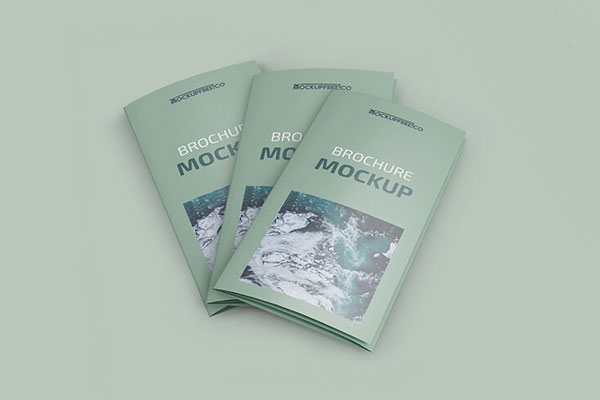 3 Mockups Including Tri-fold Brochures in Different Positions FREE PSD