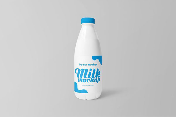 Editable Classic Glass Milk Bottle Mockup Free Download | Resource Boy