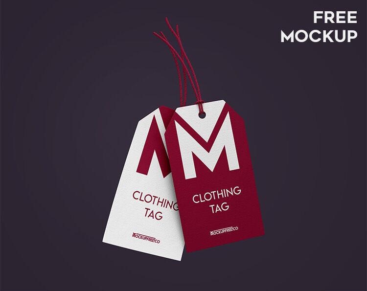 3 Mockups of Hangtags in Different Views and Positions FREE PSD