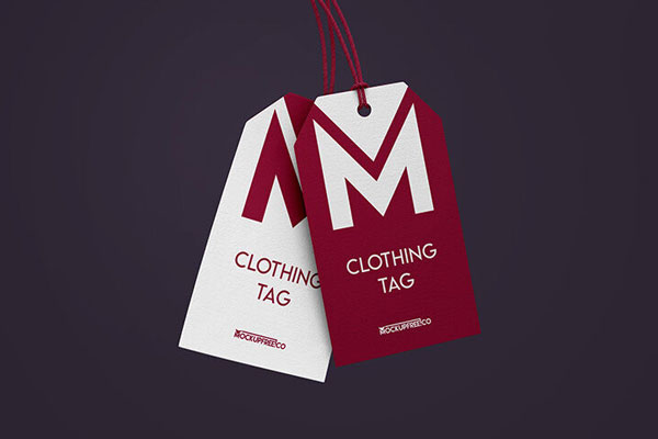 3 Mockups of Hangtags in Different Views and Positions FREE PSD