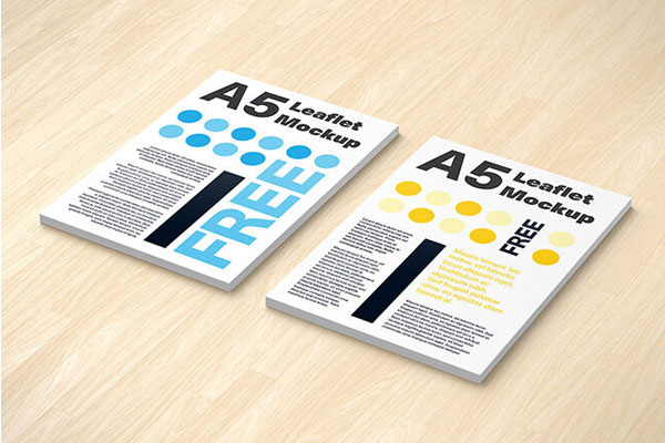3 Mockups of Leaflets in Different Angles FREE PSD