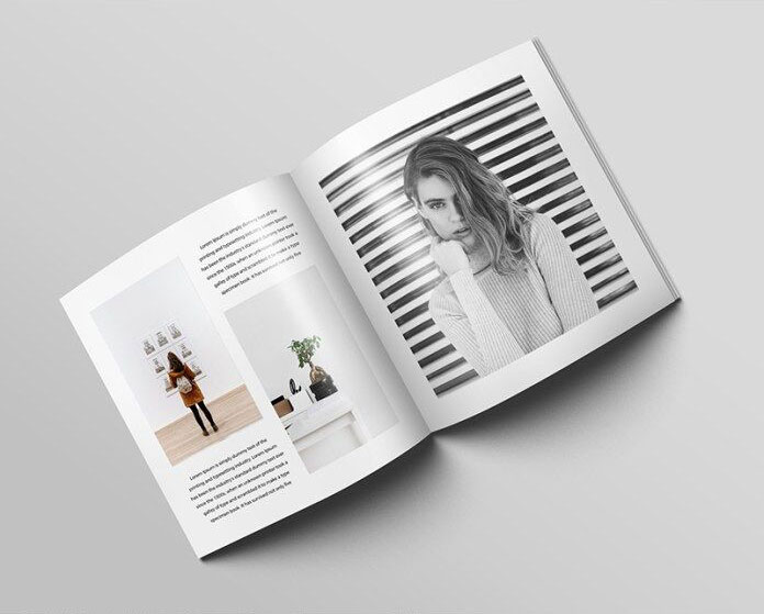 3 Square Magazine Mockups in Open and Closed View FREE PSD
