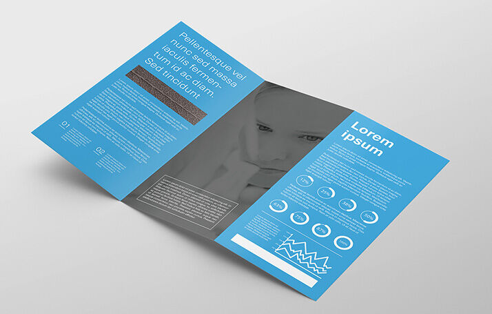 3 Tri-Fold DL Brochure Mockups in Perspective FREE PSD