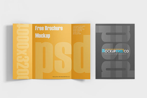 4 Tri-fold Brochure Mockups in Different Angles FREE PSD