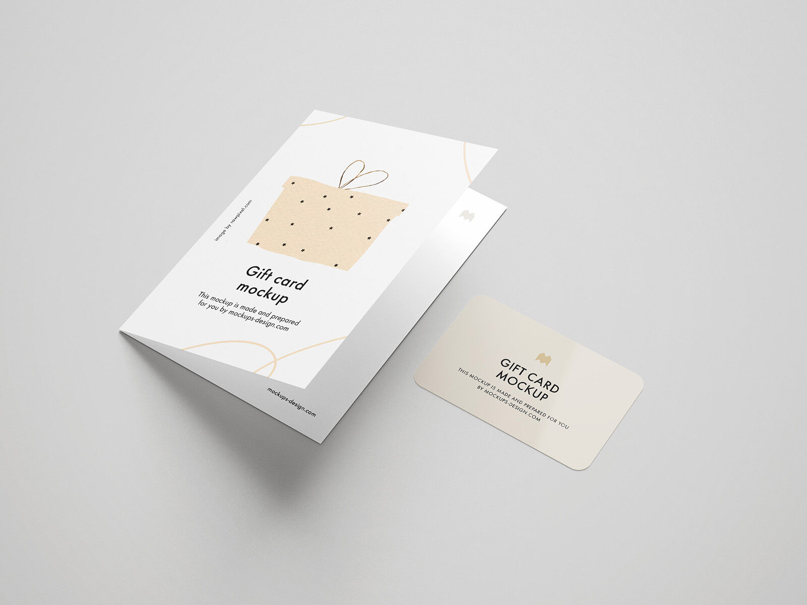 5 Gift Card and Gift card Holder Mockups in Different Views FREE PSD