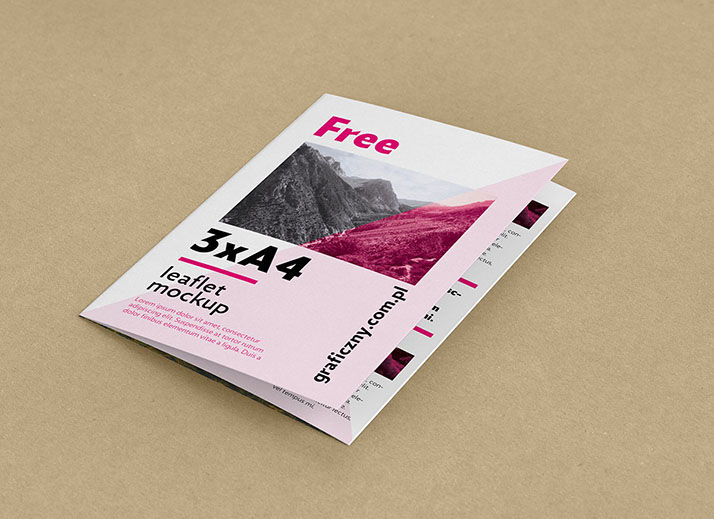 5 Mockups Featuring a Trifold Leaflet in A5 Size FREE PSD