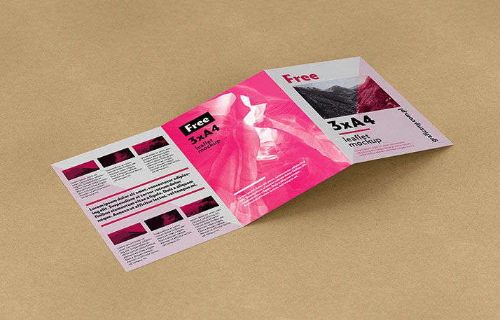 5 Mockups Featuring a Trifold Leaflet in A5 Size FREE PSD