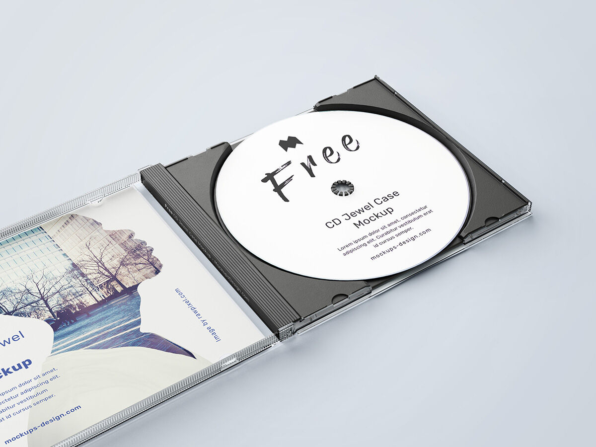 5 Mockups of CD Jewel Case in Different Views FREE PSD