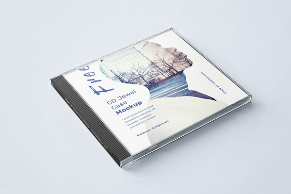 5 Mockups of CD Jewel Case in Different Views FREE PSD