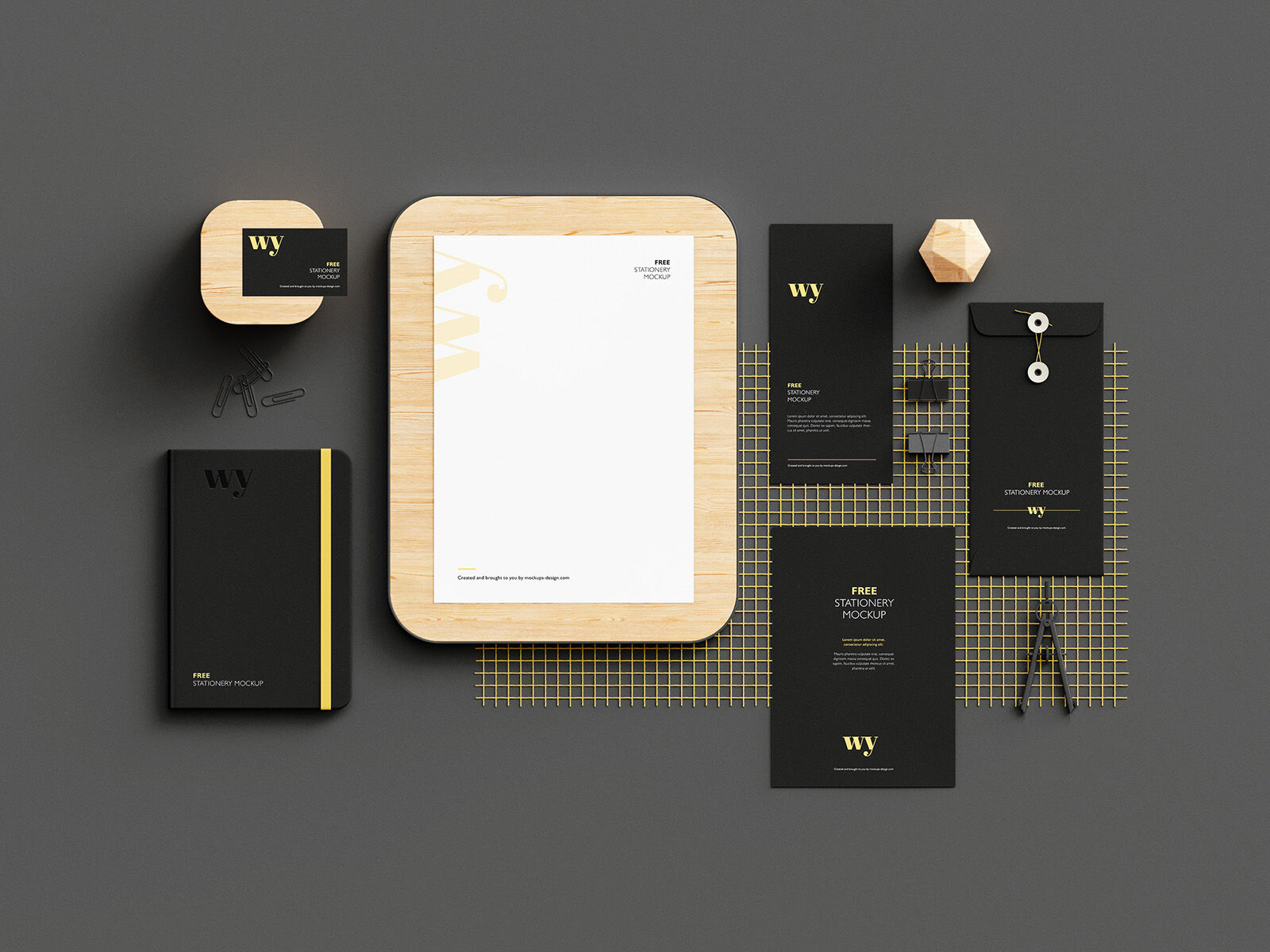 7 Mockups of Stationery in Different Views FREE PSD