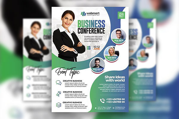 Abstract Business Conference Flyer Template Free Download | Resource Boy