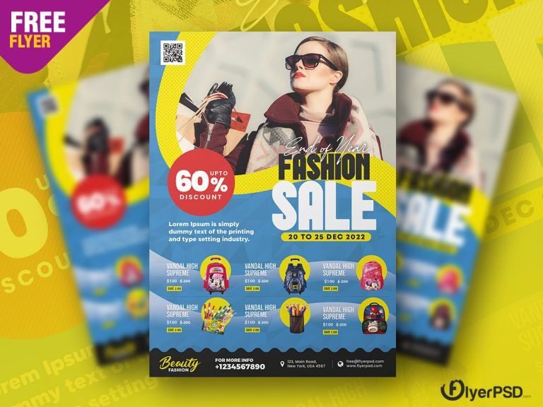 Abstract Fashion Sale Flyer Template FREE PSD