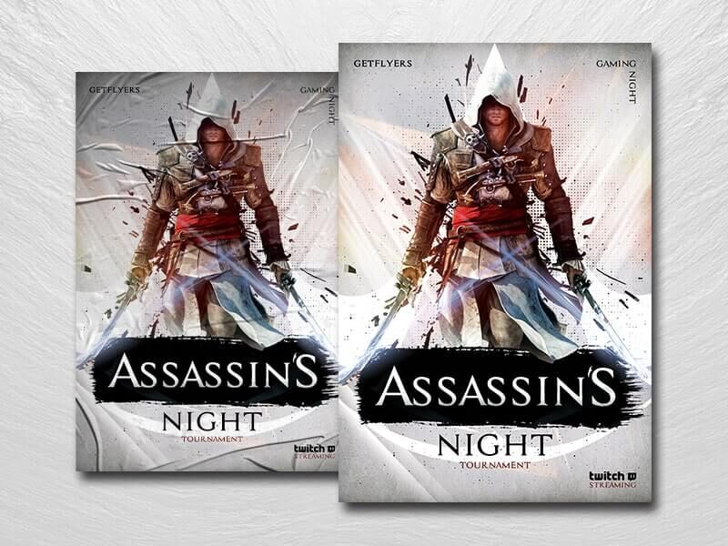 Assassin's Character Game Night Flyer Template FREE PSD
