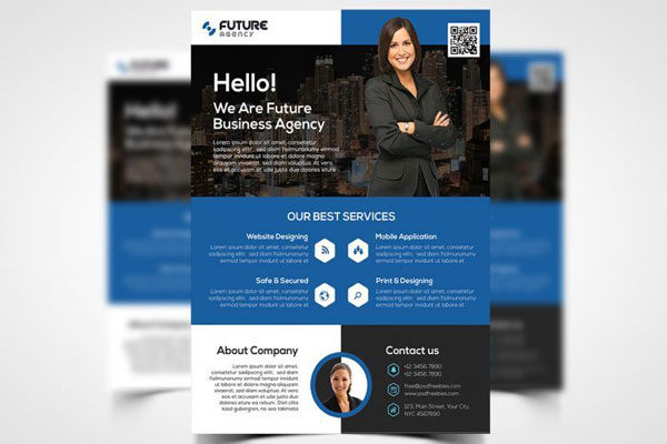 Clean Corporate Flyer Template with Urban layout FREE PSD