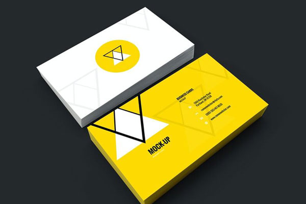 Close-up Perspective View Two Stacks of Business Cards Mockup FREE PSD