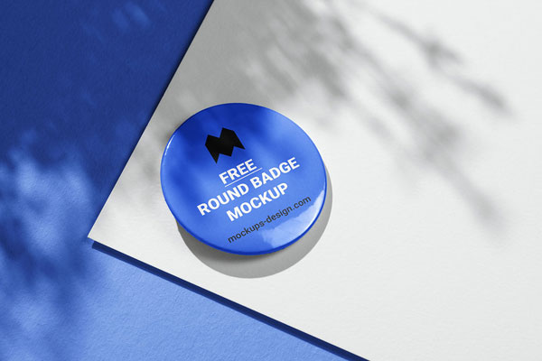 Close-up View of a Round Badge Mockup FREE PSD