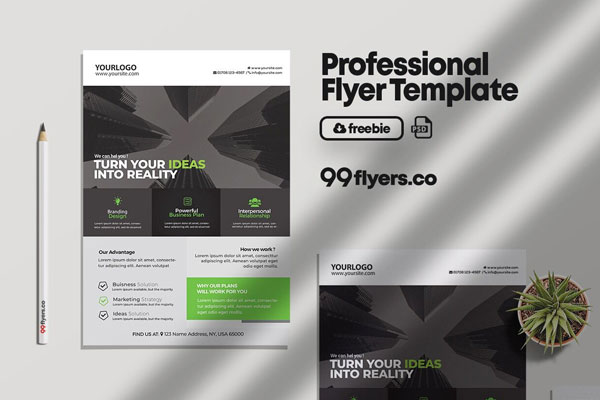 Corporate Business Marketing Flyer Template FREE PSD