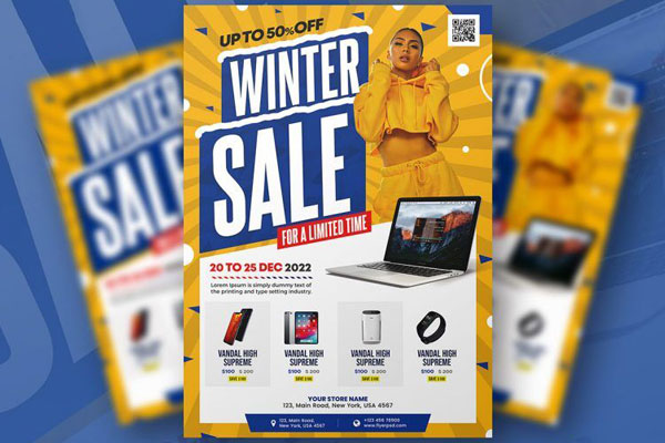 Creative Winter Sale Flyer Template FREE PSD