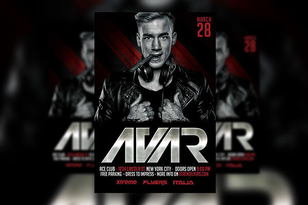 Dark Night Club Flyer with Special DJ Flyer Template FREE PSD