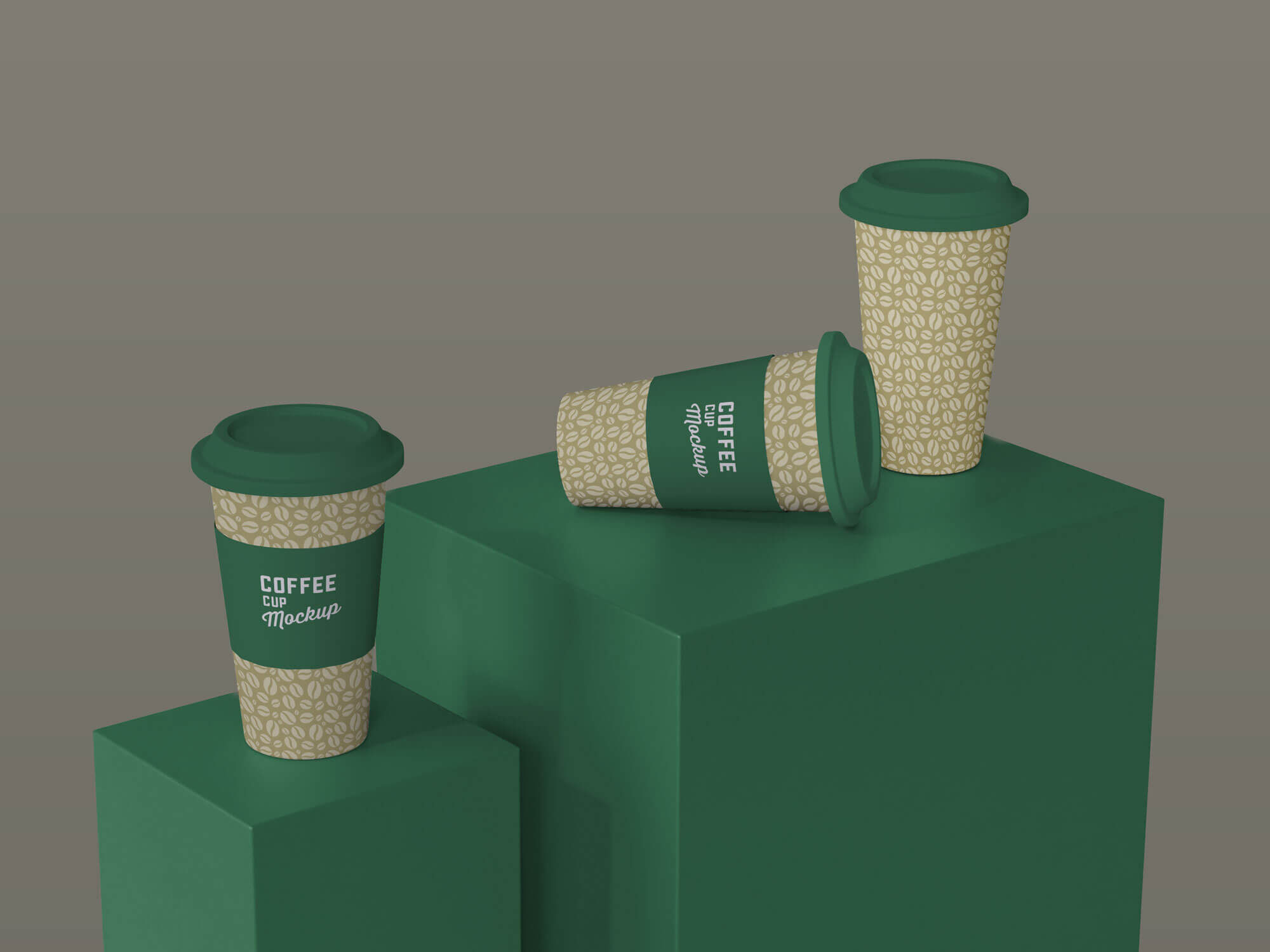 Two Floating Disposable Coffee Cups Mockup (FREE) - Resource Boy